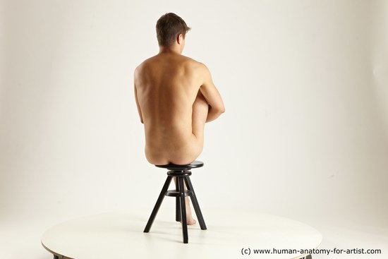 Nude Man White Sitting poses - simple Athletic Short Brown Sitting poses - ALL Multi angles poses Realistic