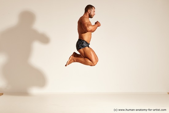 Underwear Gymnastic poses Man White Standing poses - ALL Muscular Short Brown Standing poses - simple Dynamic poses Academic