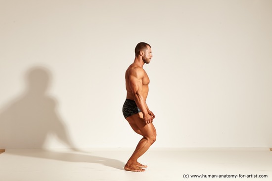 Underwear Gymnastic poses Man White Standing poses - ALL Muscular Short Brown Standing poses - simple Dynamic poses Academic