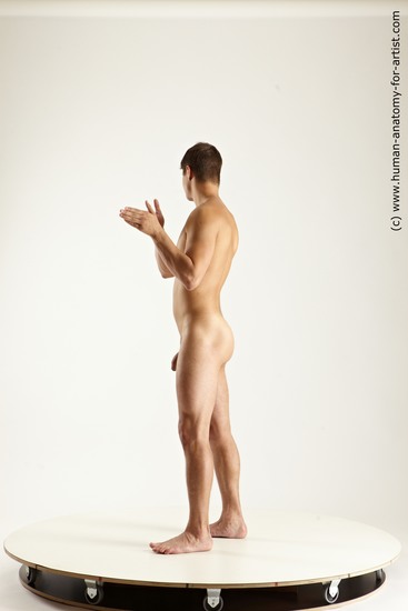 Nude Man White Standing poses - ALL Slim Short Brown Standing poses - simple Multi angles poses Realistic