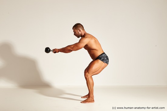 Underwear Gymnastic poses Man White Standing poses - ALL Muscular Short Brown Standing poses - simple Dynamic poses Academic