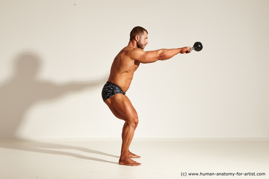 Underwear Gymnastic poses Man White Standing poses - ALL Muscular Short Brown Standing poses - simple Dynamic poses Academic