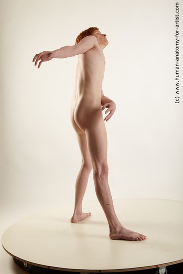 Nude Man White Standing poses - ALL Underweight Medium Red Standing poses - simple Standard Photoshoot Realistic