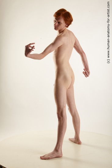 Nude Man White Standing poses - ALL Underweight Medium Red Standing poses - simple Standard Photoshoot Realistic