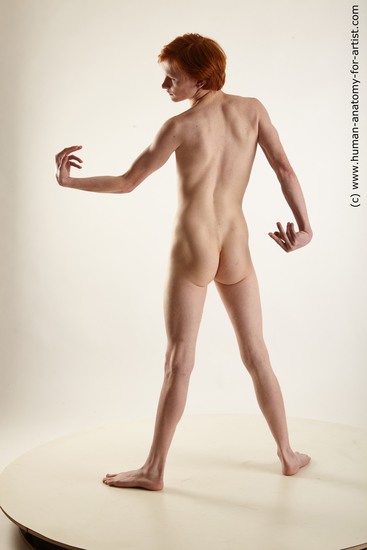 Nude Man White Standing poses - ALL Underweight Medium Red Standing poses - simple Standard Photoshoot Realistic