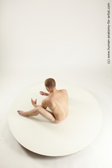 Nude Man White Sitting poses - simple Slim Short Brown Sitting poses - ALL Multi angles poses Realistic