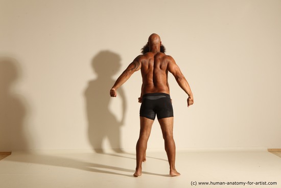 Underwear Woman - Man Black Muscular Black Dancing Dynamic poses Academic