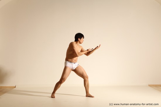 Underwear Man Asian Dynamic poses Academic