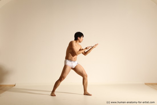 Underwear Man Asian Dynamic poses Academic