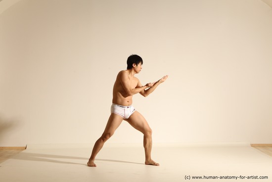 Underwear Man Asian Dynamic poses Academic