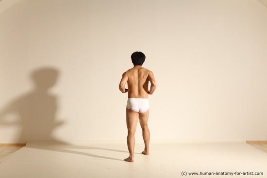 Underwear Man Asian Dynamic poses Academic