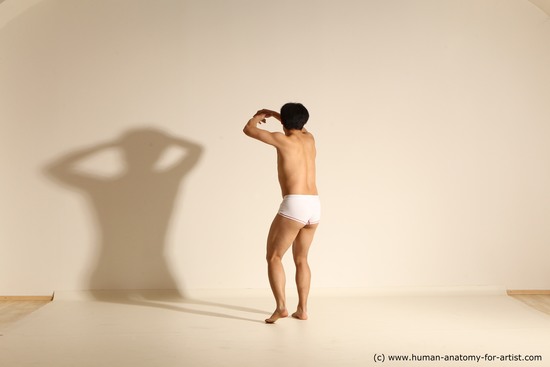 Underwear Man Asian Dynamic poses Academic