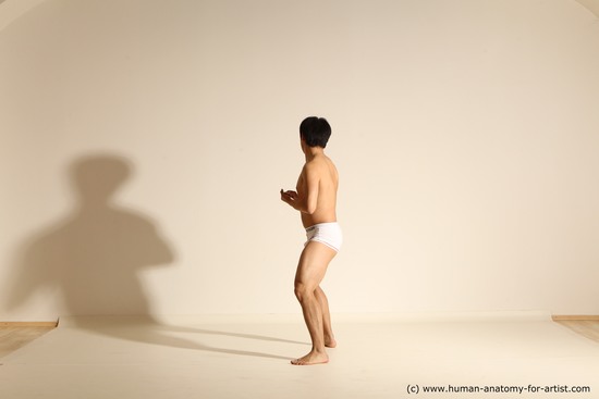 Underwear Man Asian Dynamic poses Academic