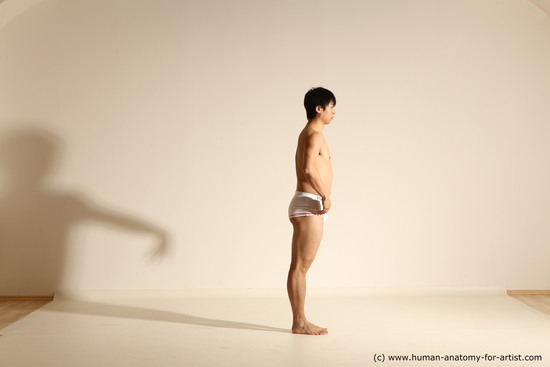 Underwear Man Asian Dynamic poses Academic