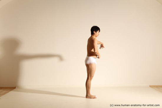 Underwear Man Asian Dynamic poses Academic