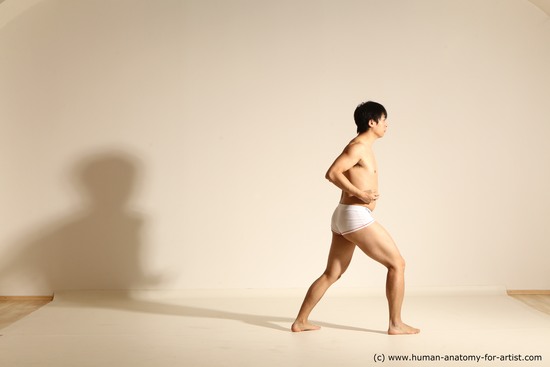 Underwear Man Asian Dynamic poses Academic