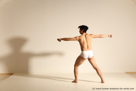 Underwear Man Asian Dynamic poses Academic