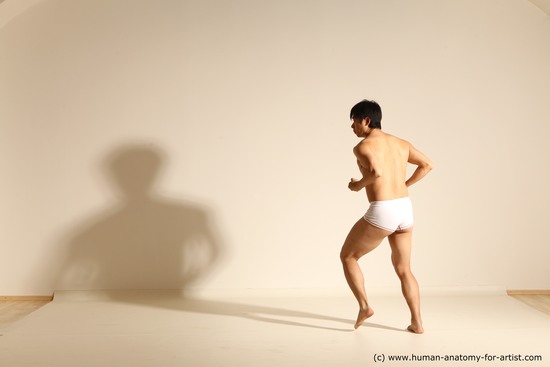 Underwear Man Asian Dynamic poses Academic