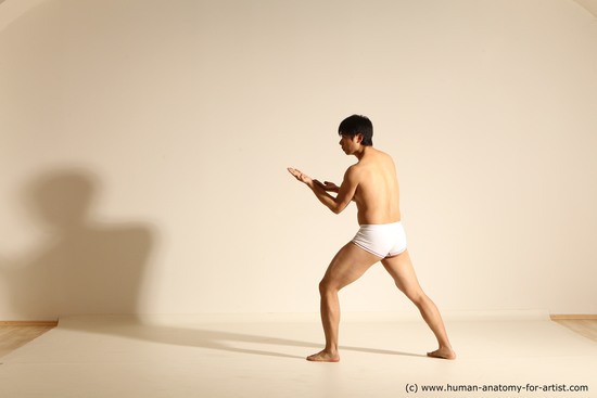 Underwear Man Asian Dynamic poses Academic