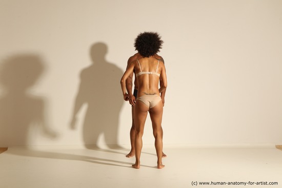 Underwear Woman - Man Black Dynamic poses Academic