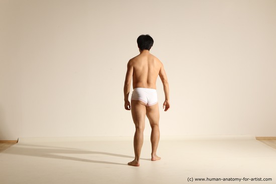 Underwear Man Asian Dynamic poses Academic