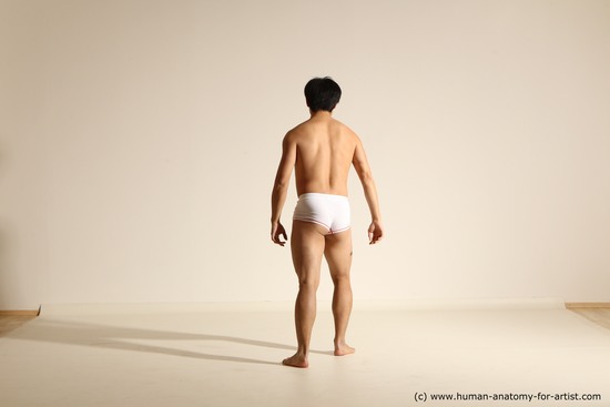 Underwear Man Asian Dynamic poses Academic