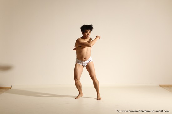 Underwear Man Asian Dynamic poses Academic