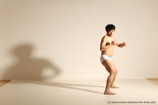 Underwear Man Asian Dynamic poses Academic