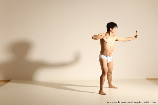 Underwear Man Asian Dynamic poses Academic