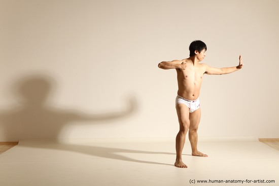 Underwear Man Asian Dynamic poses Academic