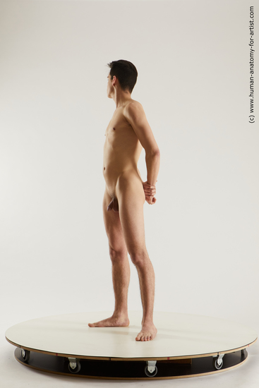 Nude Man White Standing poses - ALL Slim Short Brown Standing poses - simple Multi angles poses Realistic