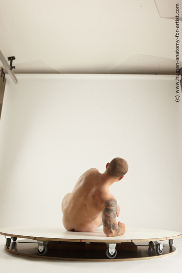 Nude Man White Laying poses - ALL Slim Short Brown Laying poses - on back Multi angles poses Realistic