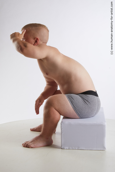 Underwear Man White Sitting poses - simple Average Short Brown Sitting poses - ALL Standard Photoshoot Academic