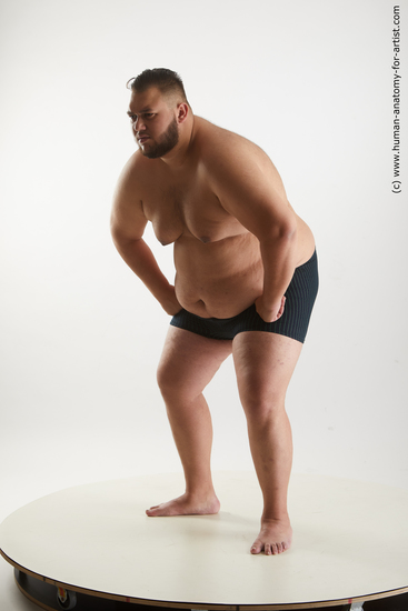 Underwear Man White Overweight Short Black Standard Photoshoot Academic