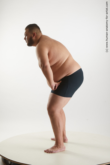 Underwear Man White Overweight Short Black Standard Photoshoot Academic