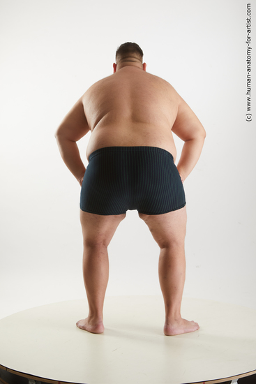 Underwear Man White Overweight Short Black Standard Photoshoot Academic