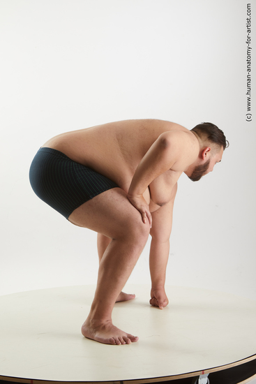 Underwear Man White Standing poses - ALL Overweight Short Brown Standing poses - bend over Standard Photoshoot Academic