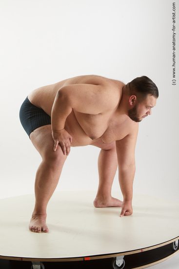 Underwear Man White Standing poses - ALL Overweight Short Brown Standing poses - bend over Standard Photoshoot Academic