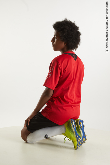 Sportswear Man White Kneeling poses - ALL Slim Medium Kneeling poses - on both knees Black Standard Photoshoot  Academic