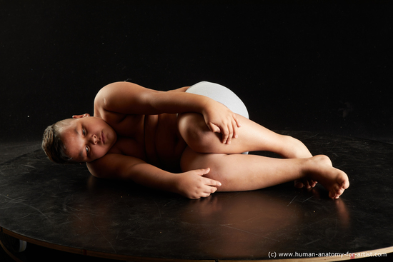 Underwear Man White Laying poses - ALL Overweight Short Brown Laying poses - on side Standard Photoshoot  Academic