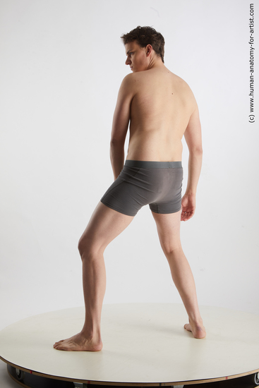 Underwear Man White Standing poses - ALL Slim Short Brown Standing poses - simple Standard Photoshoot Academic