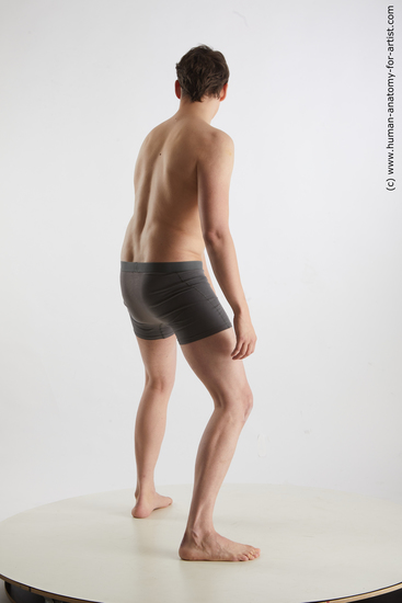 Underwear Man White Standing poses - ALL Slim Short Brown Standing poses - simple Standard Photoshoot Academic