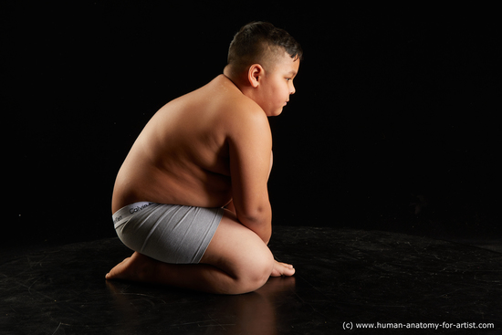 Underwear Man White Kneeling poses - ALL Overweight Short Brown Kneeling poses - on one knee Standard Photoshoot  Academic