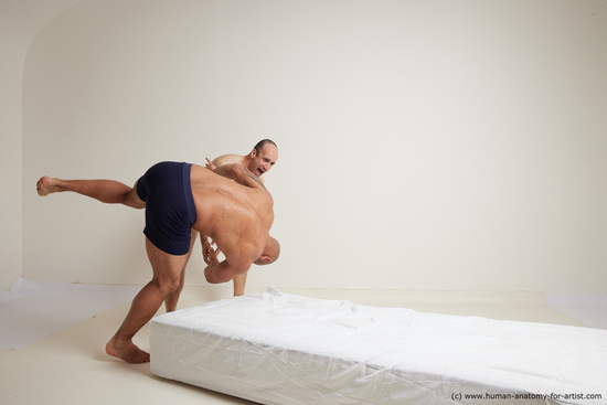 Underwear Fighting Man White Moving poses Average Dynamic poses Academic
