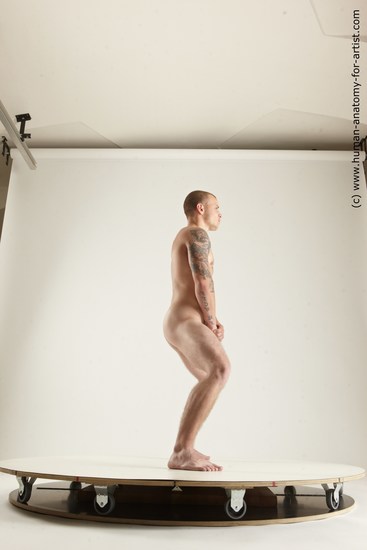 Nude Man White Standing poses - ALL Slim Short Brown Standing poses - simple Multi angles poses Realistic