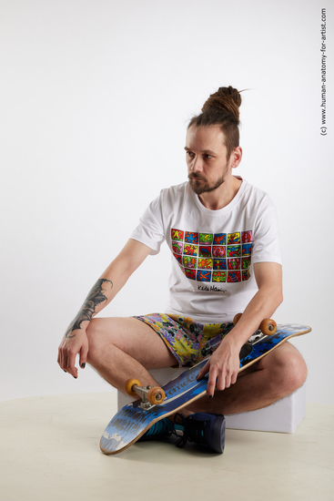 Casual Man White Sitting poses - simple Slim Brown Sitting poses - ALL Dreadlocks Standard Photoshoot Academic