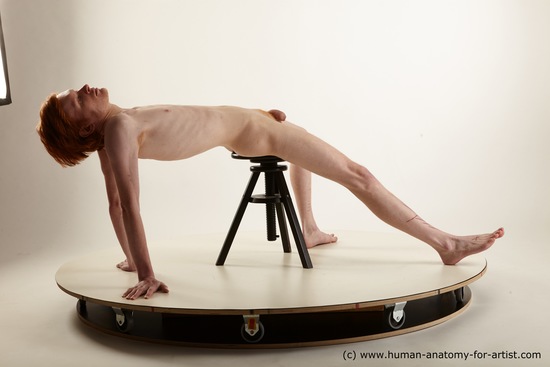 Nude Man White Laying poses - ALL Underweight Medium Red Laying poses - on back Standard Photoshoot Realistic