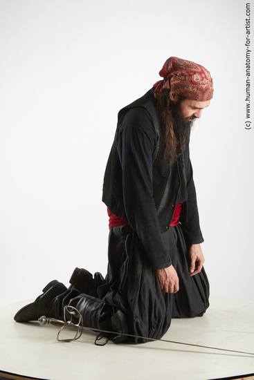 Man White Kneeling poses - ALL Slim Long Brown Kneeling poses - on both knees Standard Photoshoot Academic