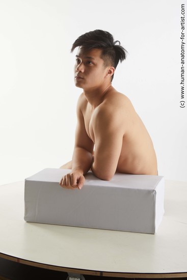 Man Asian Kneeling poses - ALL Kneeling poses - on both knees Standard Photoshoot Academic