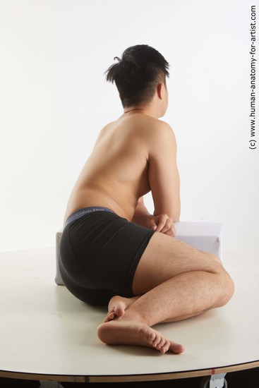 Man Asian Kneeling poses - ALL Kneeling poses - on both knees Standard Photoshoot Academic